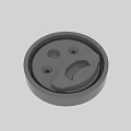 Round Gray Mechanical Component With Handle And Three Small Holes