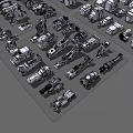 modern mechanical parts mechanical parts machine 3d model