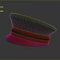 Military Style Dark Green Cap Featuring Red Brim And Green Stripe Everyday Essential Accessory