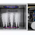 Efficient Household Appliance With Steam Function Internal Cylindrical Parts And Blue Elements