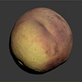 Fresh Ripe Peach With Red And Yellow Skin On Black Surface
