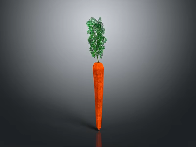 Fresh Carrot Vegetable With Green Leaves And Orange Root For Healthy Eating 3d model