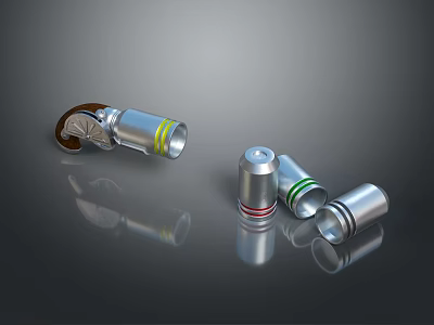 Modern Silver Metal Lighting Combination With Colorful Accent Rings And Various Designs For Home Interior 3d model