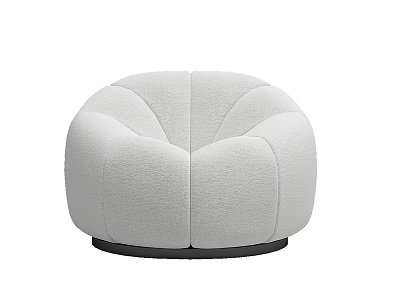 Modern Round Single Sofa With Plush Soft Fabric And Cozy Design 3d model