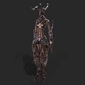 Elaborate Mythical Character In Fantasy Armor With Intricate Horns And Scaled Patterns