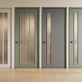 Modern Interior Swing Doors With Various Colors And Glass Panel Designs 3d model