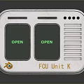 FGU UNIT K Control Panel With Green Open Down Buttons And Functional Design 3d model