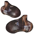 Modern Decorative Ceramic Vases Set Of Two With Brown Marble Pattern And Glossy Finish