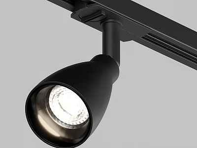 Black Track Mounted Spotlight With Modern Sleek Design And Bright Light Source 3d model