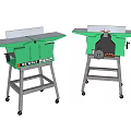 Two Green DEWALT Industrial Heavy Duty Table Saws With Metal Stands