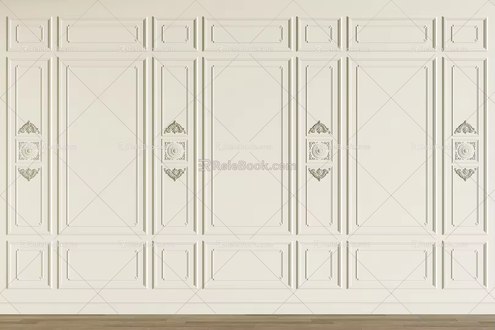 Carved clapboard lines 3d model