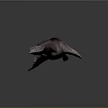 Game Movie Character Aquatic Creature With Slender Body Purple Hue Swimming In Dark Underwater Scene