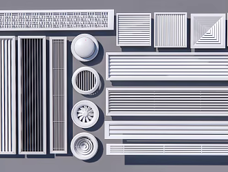 Modern air outlet air conditioning outlet central air conditioning ventilation fan outlet 3d model