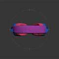Stylish Modern Pink Blue Headphones With Padded Earmuffs And Reflective Design