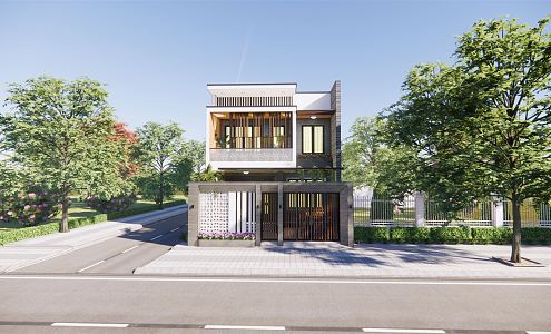 Modern single-family villa single-family villa self-built house 3d model