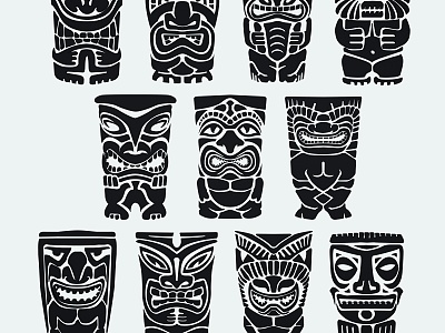 Maya Culture Art Mask Aztec Civilization Indian Civilization Retro Central American Totem Pattern Decorative Pattern model