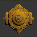 Yellow Fire Hydrant with Classic Design Isolated on Dark Background