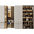 Modern Wardrobe Interior Design With Open Shelves LED Lighting And Storage Drawers 3d model