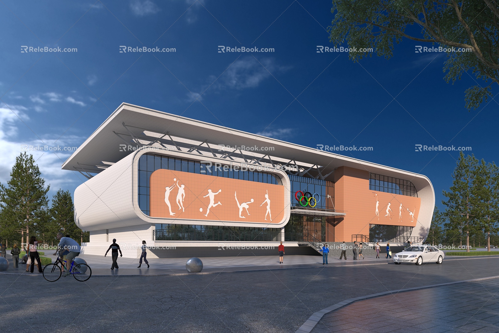 Modern Gymnasium Building Gymnasium Appearance 3d model