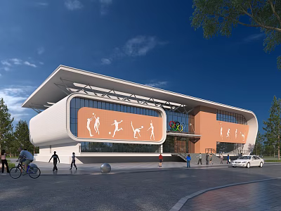 Modern Gymnasium Building Gymnasium Appearance 3d model