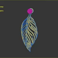 Elegant Golden Feather Shaped Fashion Accessory With Intricate Patterns And Modern Design