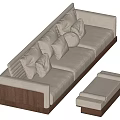 New Chinese-style Multi-person Sofa 3d model
