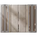 Elegant Modern Accent Wall Design With Metallic Stripes And Textured Panels 3d model