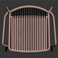Modern Minimalist Pink Leisure Chair With Armrests And Metal Frame Design