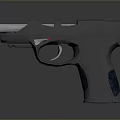 Modern Tactical Pistol Featuring Black Frame Silver Barrel And Textured Grip Design 3d model