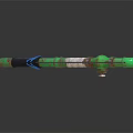 Handmade Green Pipe Tool With Serrated Blade And Metal Details