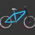 Blue Mountain Bike With White Seat Black Tires And Shiny Reflective Design