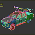 Green Pickup Truck with Roof Rack for Cargo Loading and Modern Utility Features