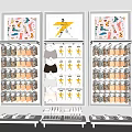 Modern Shelf Garment Wall Panel 3d model