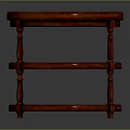 Elegant Classic Round Wooden Table With Three Shelves And Sturdy Legs