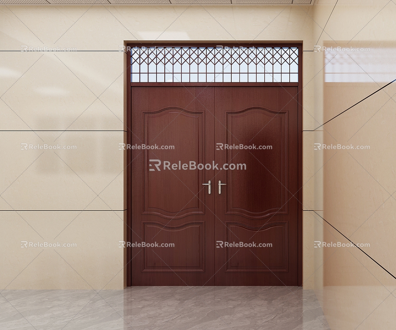 Door security door double door bright door 3d model