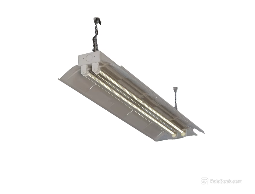 Modern Linear Hanging LED Chandelier With Metal Frame For Interior Lighting 3d model 