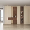Modern Shoe Cabinet Design With Wooden Panels Light Colored Doors And Storage Shelves