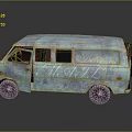 minibus minivan driverless bus school bus van box car 3d model