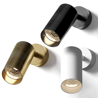Modern Wall Mounted Spotlights in Black Gold White for Home Decor Lighting 3d model