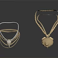 Stylish Silver And Gold Necklaces With Heart And Cross Pendants For Daily Use