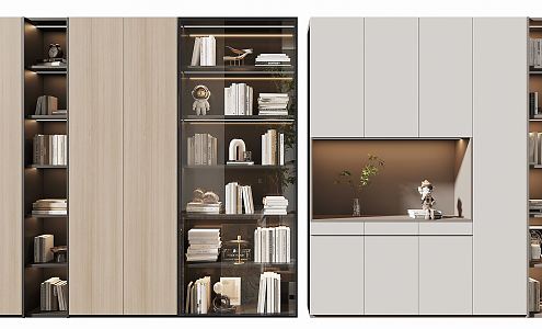 Modern bookcase 3d model