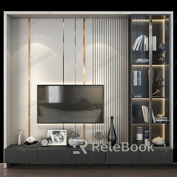 Modern TV background wall TV wall model