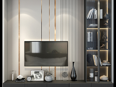 Modern TV background wall TV wall model