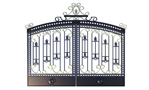 wrought iron gate entrance gate carved wrought iron gate 3d model