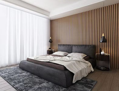 Background double bed 3d model