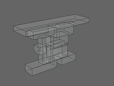 Abstract Wireframe Geometric Structure With Multiple Cube Platforms And 3D Design 3d model