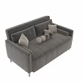 Modern Gray Sofa With Multiple Cushions And Wooden Legs Design 3d model