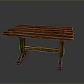 Rustic Wooden Dining Table Design With Metal Accents And Sturdy Leg Structure