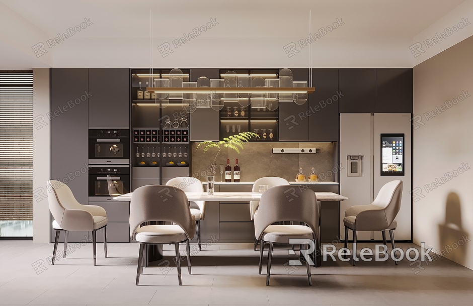 Modern Restaurant Modern Dining Table and Chair Modern Dining Cabinet Modern Dining Table and Chair Modern Refrigerator model