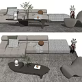 Modern sofa coffee table combination 3d model